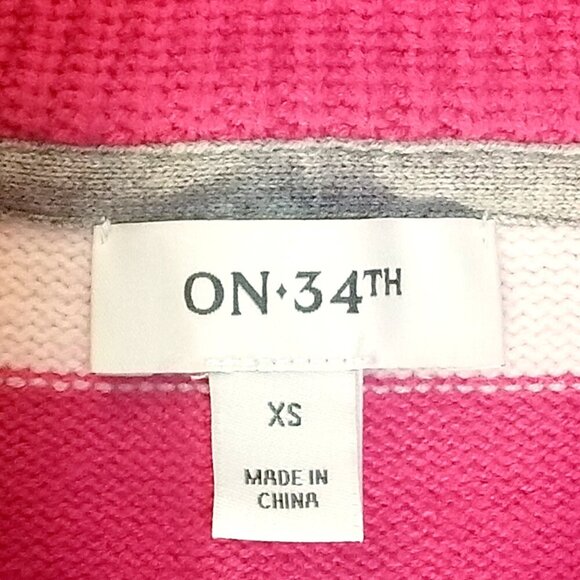ON 34TH Women's Quarter-Zip Sailor Collar Sweater - Fuschia Combo - Picture 8 of 11
